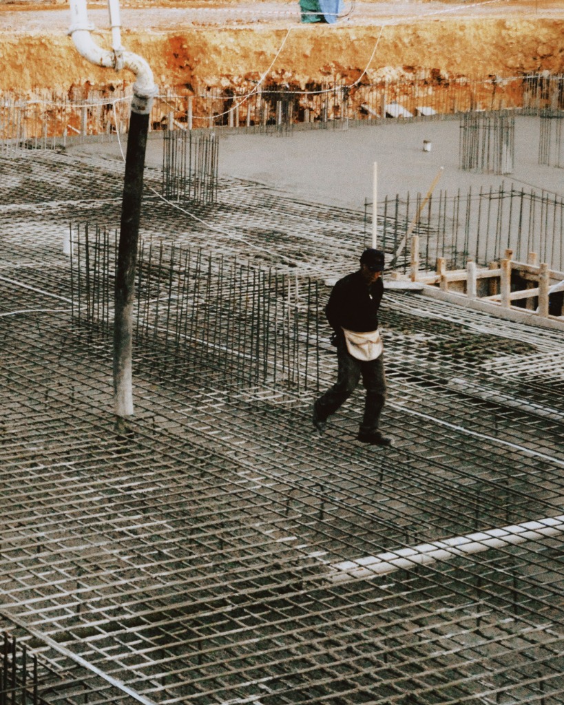 Steel reinforcement mesh foundation slab site in Luton