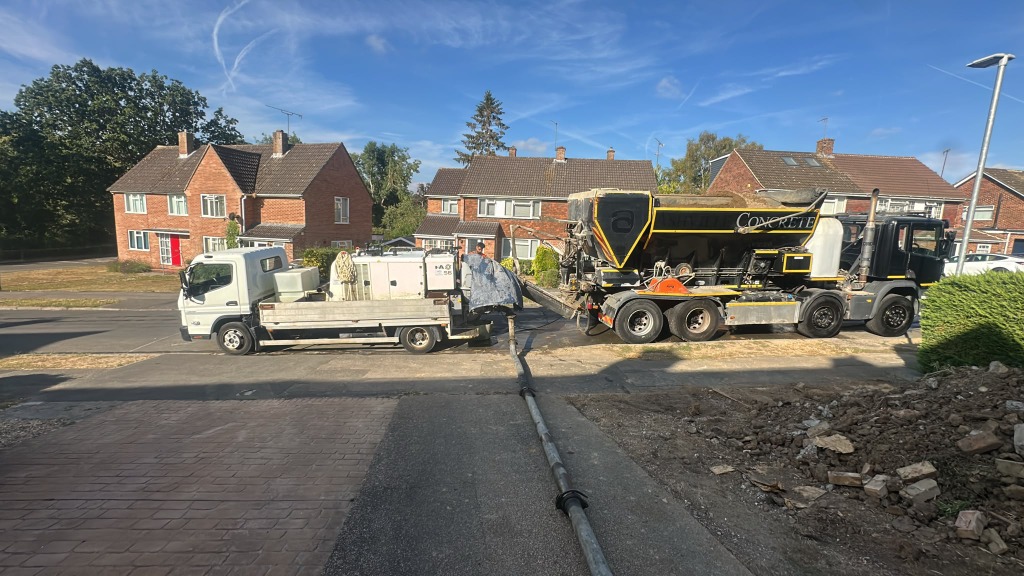 On-Site Volumetric Concrete Delivery Setup Luton